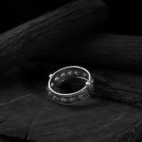 White - saanjh bela kalash oxidised bangle - handcrafted