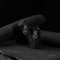 Green - saanjh bela leaf oxidised drop earrings