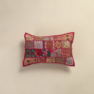 Hand Embroidered Khambadiya Patchwork Pillow Cover 14