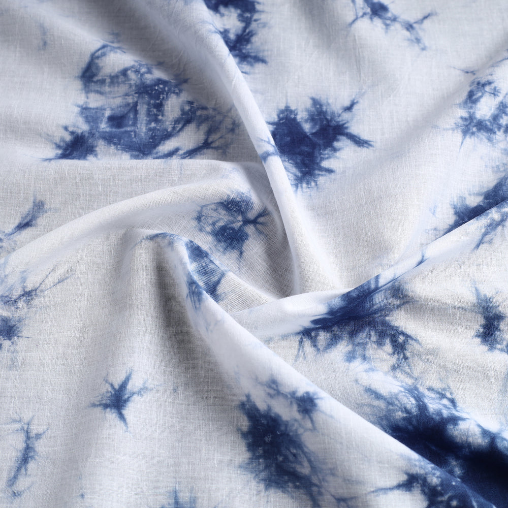 White - Shibori Tie-Dye Cotton Fabric 08