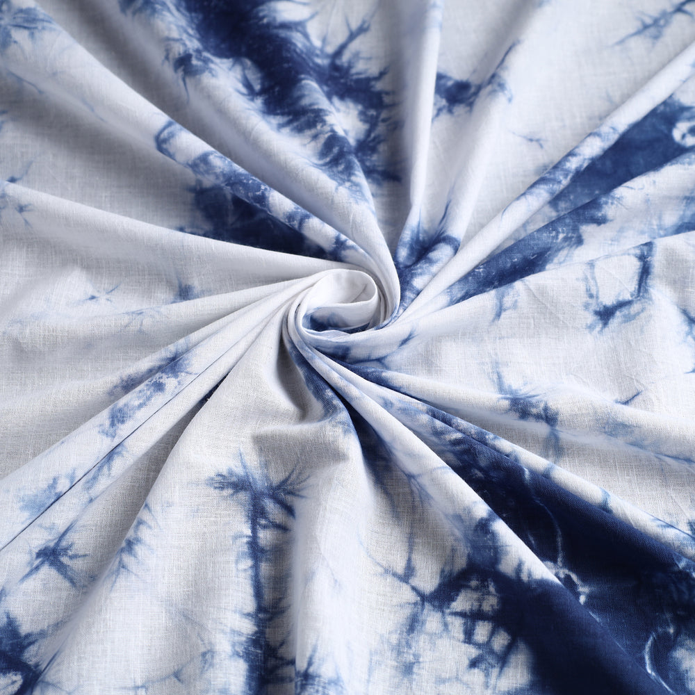 White - Shibori Tie-Dye Cotton Fabric 08