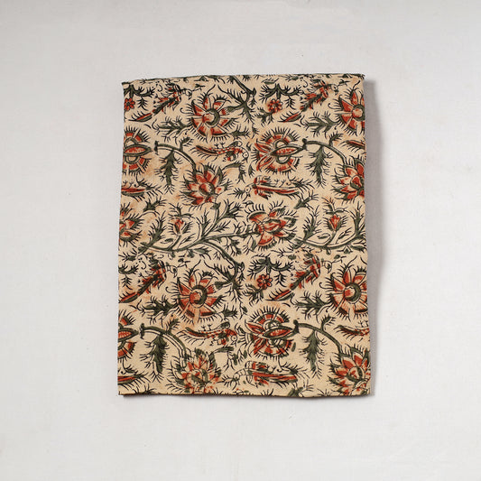 Beige - Kalamkari Block Printed Cotton Precut Fabric (1.2 meter) 72