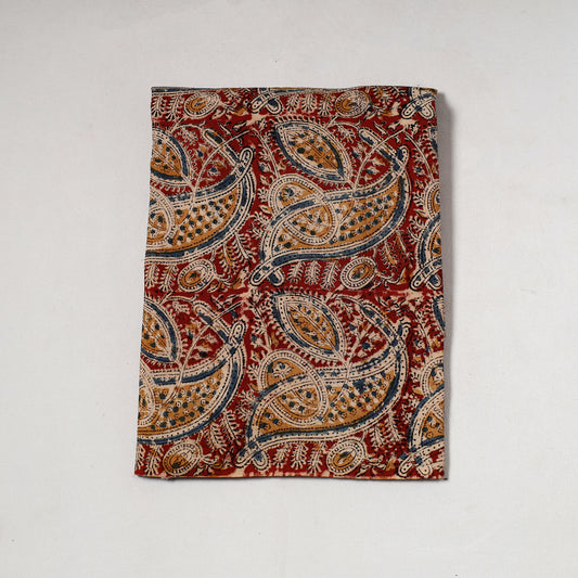 Red - Kalamkari Block Printed Cotton Precut Fabric (1.4 meter) 73