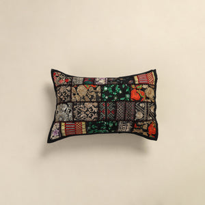 Hand Embroidered Khambadiya Patchwork Pillow Cover 15