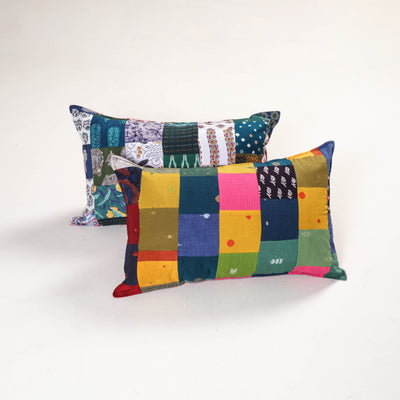 Handcrafted Patchwork Pillow Covers (Set of 2) 09
