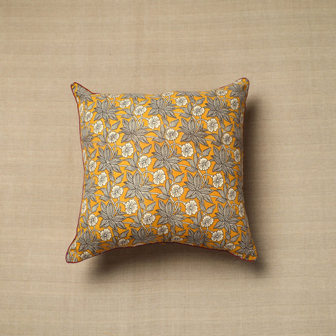 Cotton Block Printed Bagru Cushion Cover (16 x 16 in) 32