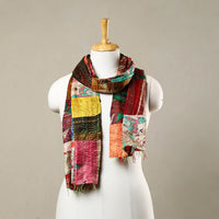 Multicolor - Reversible Patchwork Silk Bengal Kantha Stitch Stole 23