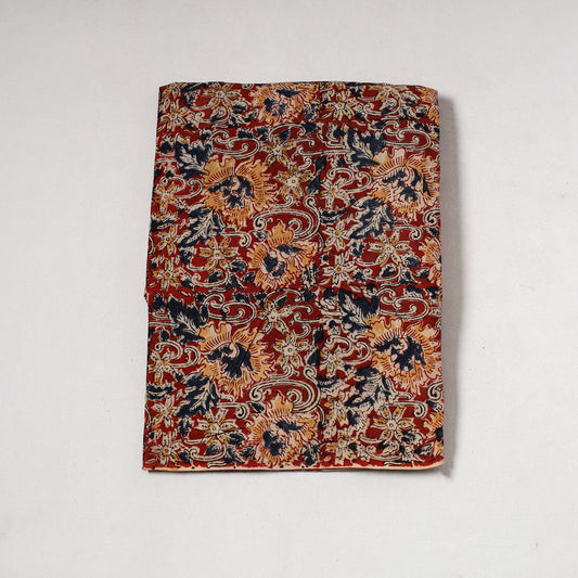 Red - Kalamkari Block Printed Cotton Precut Fabric (1.8 meter) 77