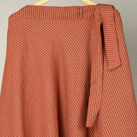 Dark Peach - Jhiri Handloom Cotton Wrap Around Plain Skirt 11