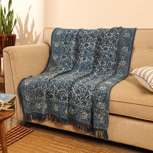 Handloom Jaipur Block Printed Cotton Sofa Throw (86 x 53 in) 18