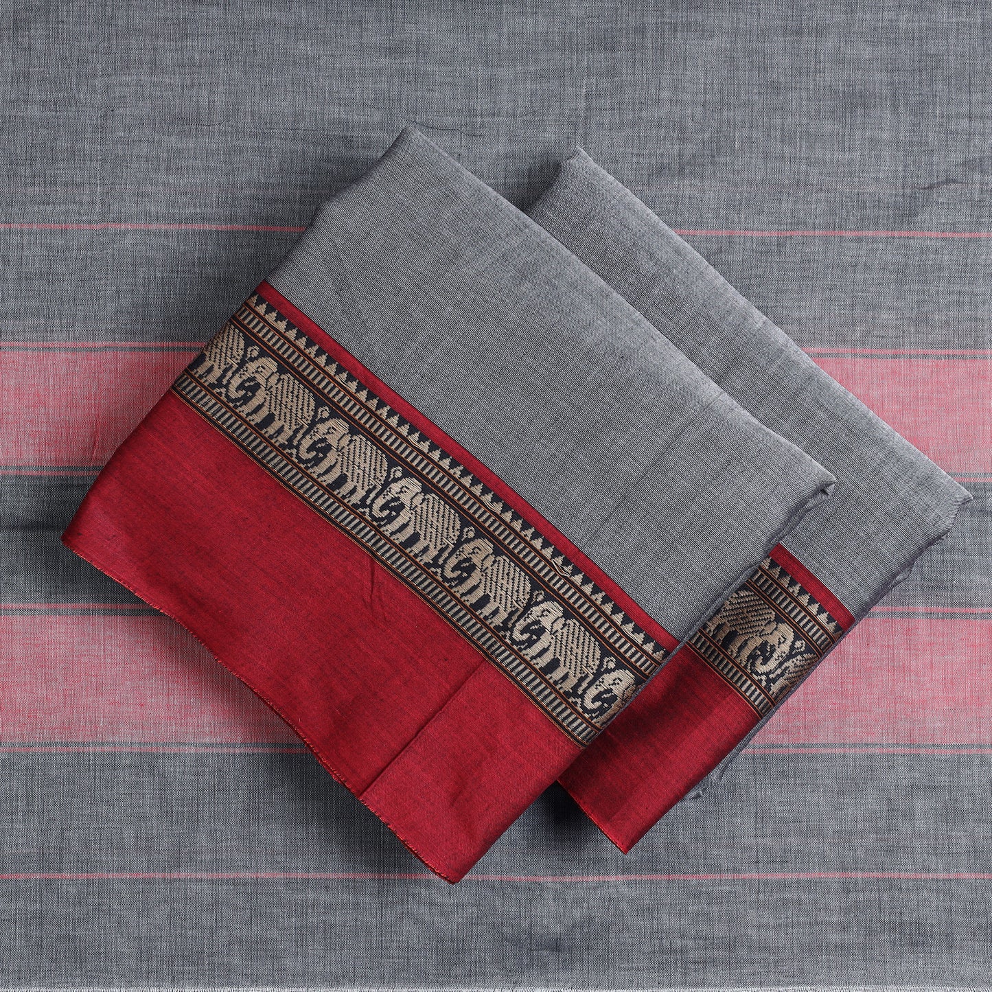 Grey - 3pc Dharwad Cotton Suit Material Set 25