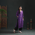 Hand Batik Print Cotton Straight Long Kurta for Women 11