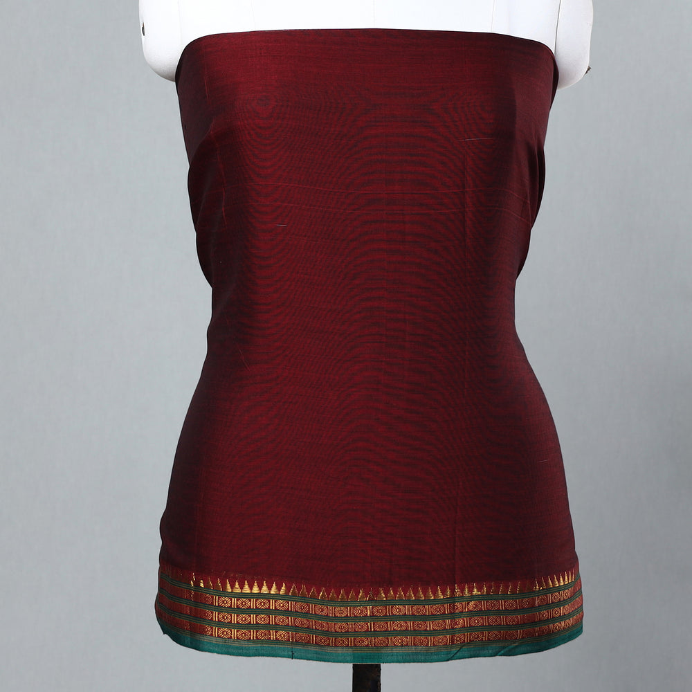 Maroon - 3pc Traditional Cotton Dharwad Dress Material 02