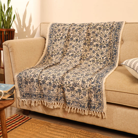 Handloom Jaipur Block Printed Cotton Sofa Throw (86 x 53 in) 19