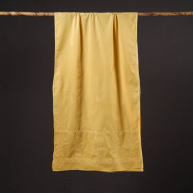 Yellow - hand embroidered lucknow chikankari cotton stole