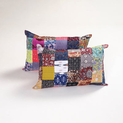 Handcrafted Patchwork Pillow Covers (Set of 2) 12