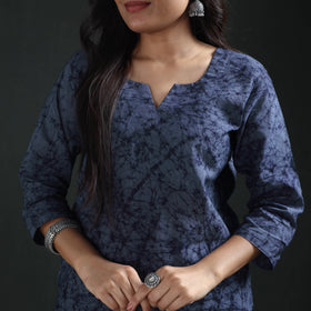 Hand Batik Print Cotton Straight Long Kurta for Women 07