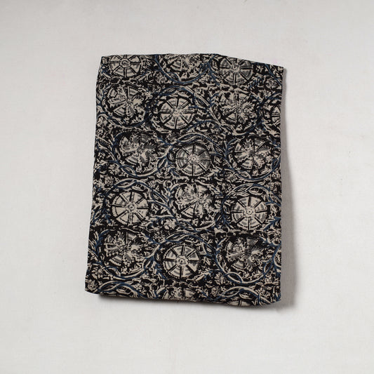 Black - Kalamkari Block Printed Cotton Precut Fabric (2 meter) 84