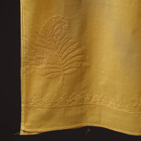 Yellow - hand embroidered lucknow chikankari cotton stole