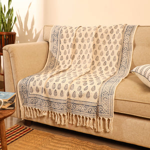 Handloom Jaipur Block Printed Cotton Sofa Throw (86 x 53 in) 20