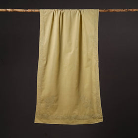 Yellow - hand embroidered lucknow chikankari cotton stole