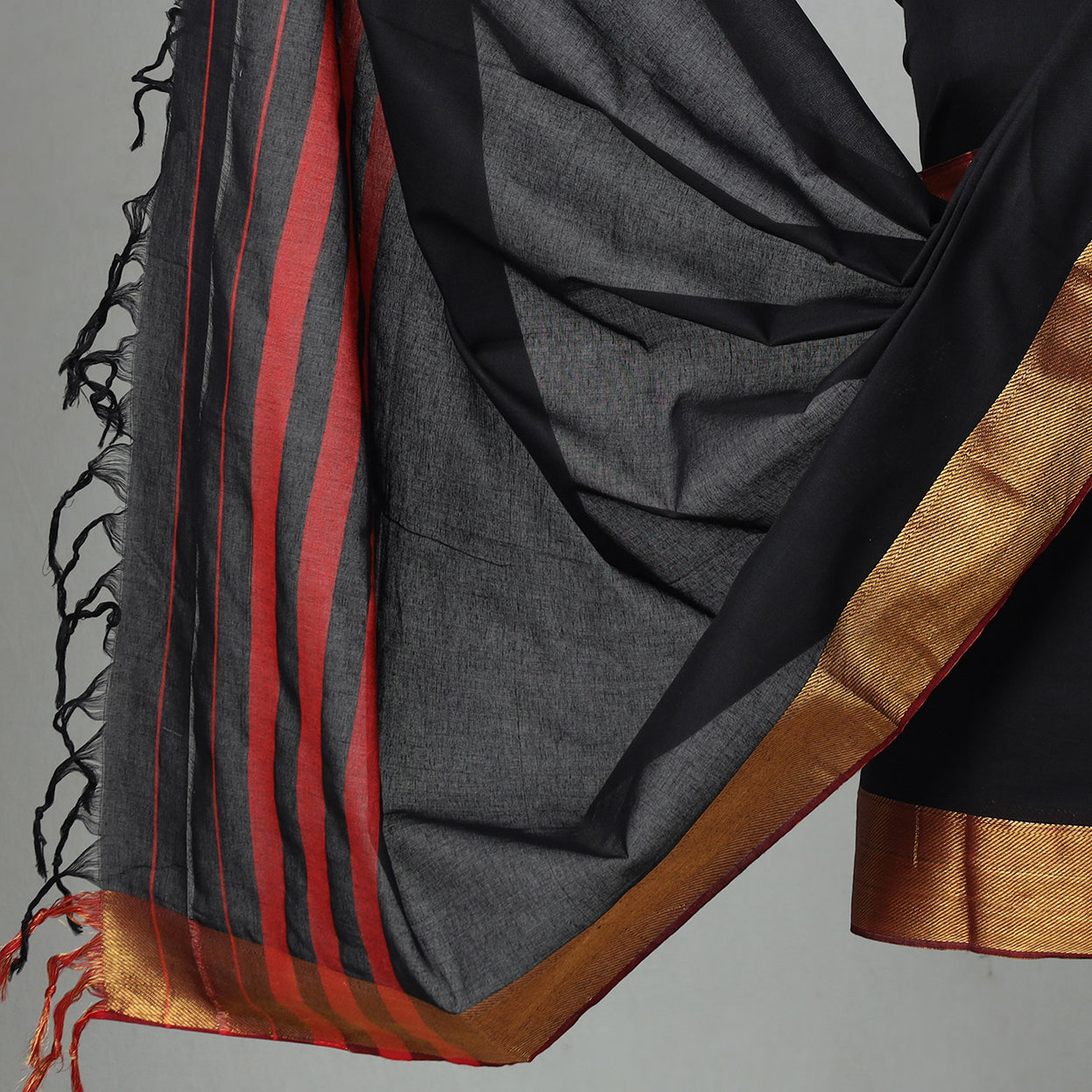 Black - 3pc Dharwad Cotton Suit Material Set 38
