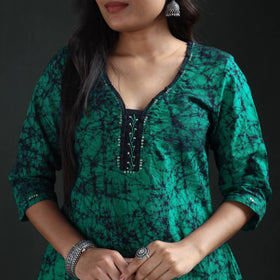 Sequin Work Hand Batik Print Cotton Short Kurta for Women 17