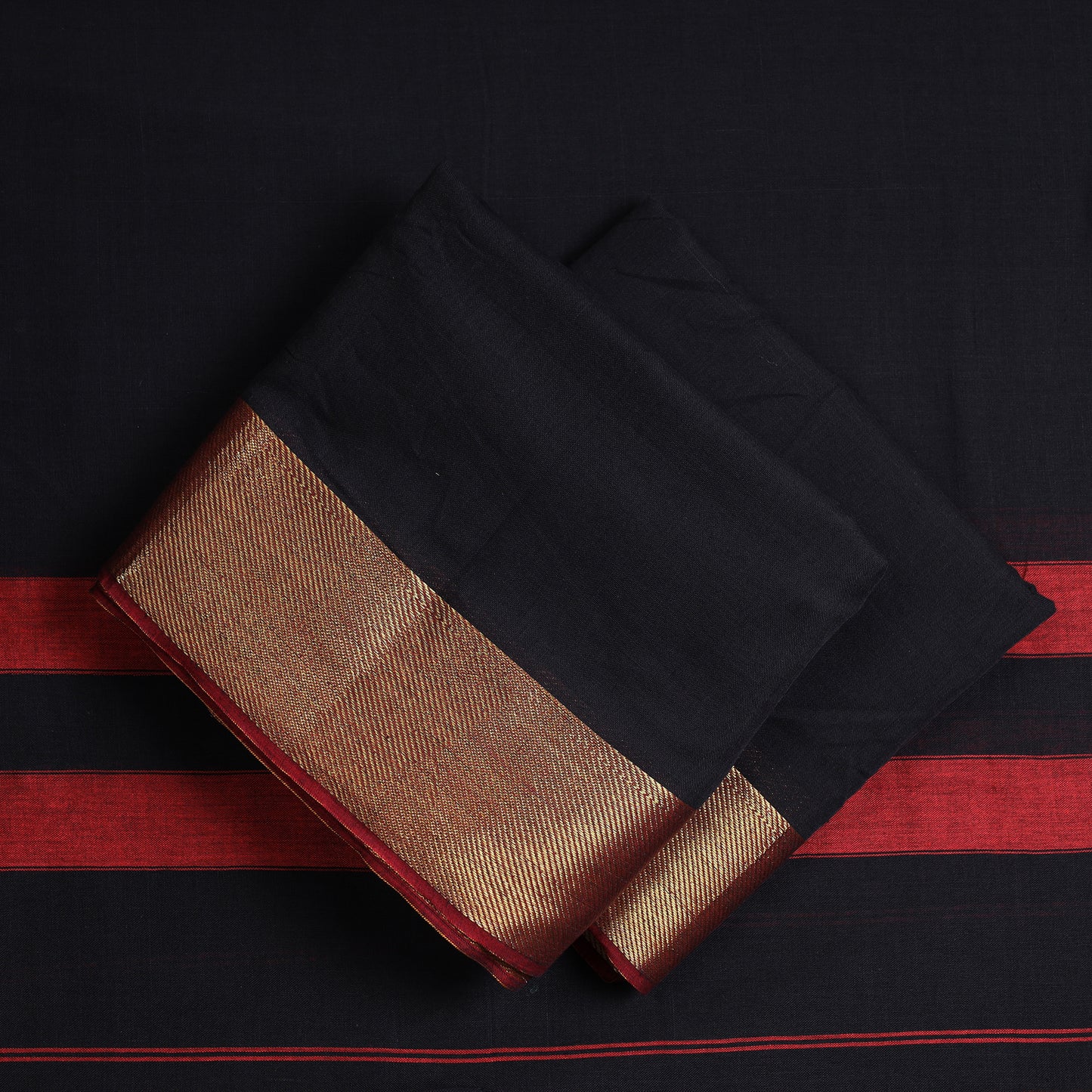 Black - 3pc Dharwad Cotton Suit Material Set 37