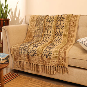 Handloom Jaipur Block Printed Cotton Sofa Throw (86 x 53 in) 22