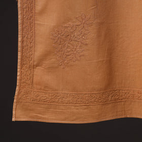 Orange - hand embroidered lucknow chikankari cotton stole