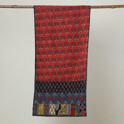 Multicolor - Ajrakh Block Printed Patchwork Cotton Stole 48
