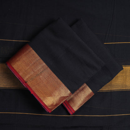 Black - 3pc Dharwad Cotton Suit Material Set 39