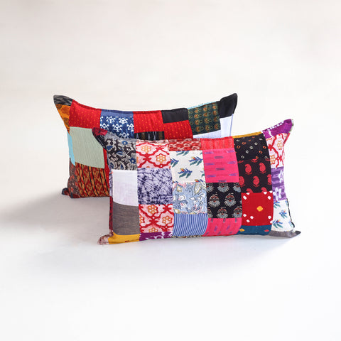 Multicolor - Handcrafted Patchwork Pillow Covers (Set of 2) 16