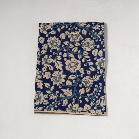 Blue - Kalamkari Printed Cotton Precut Fabric (0.8 meter) 94