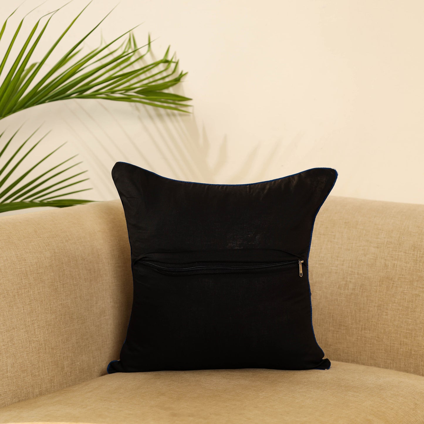 Multicolor Block Print Cotton Kalamkari Cushion Cover