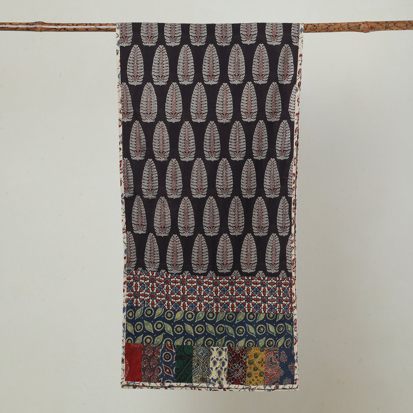 Multicolor - Ajrakh Block Printed Patchwork Cotton Stole 40