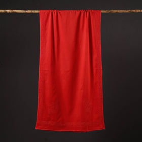 Red - hand embroidered lucknow chikankari cotton stole 04