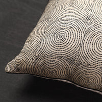 Tussar Silk Bengal Kantha Work Cushion Cover (16 x 16 in) 38