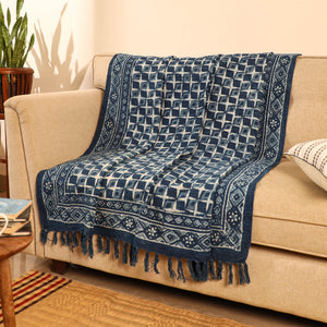 Handloom Jaipur Block Printed Cotton Sofa Throw (86 x 53 in) 24
