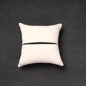 Off white - tussar silk bengal kantha work cushion cover