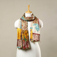 Multicolor - Reversible Patchwork Silk Bengal Kantha Stitch Stole 67