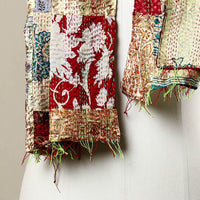 Multicolor - Reversible Patchwork Silk Bengal Kantha Stitch Stole 71