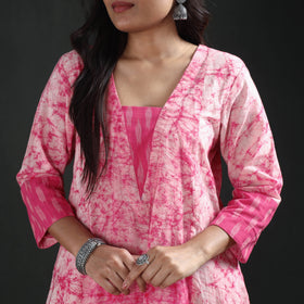 Hand Batik Print Cotton A-Line Long Kurta for Women 06
