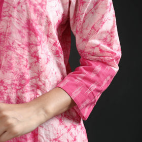 Hand Batik Print Cotton A-Line Long Kurta for Women 06