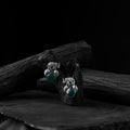 Green - saanjh bela elephant & leaves oxidised earrings