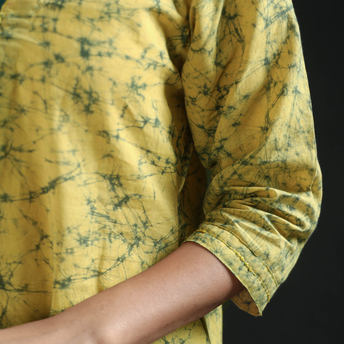 Sequin Work Hand Batik Print Cotton Short Kurta for Women 15
