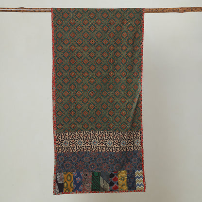 Multicolor - Ajrakh Block Printed Patchwork Cotton Stole 21