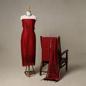 Bagh Hand Block Print Natural Dyed Chanderi Silk 3pc Unstitched Dress Material Suit Set 13