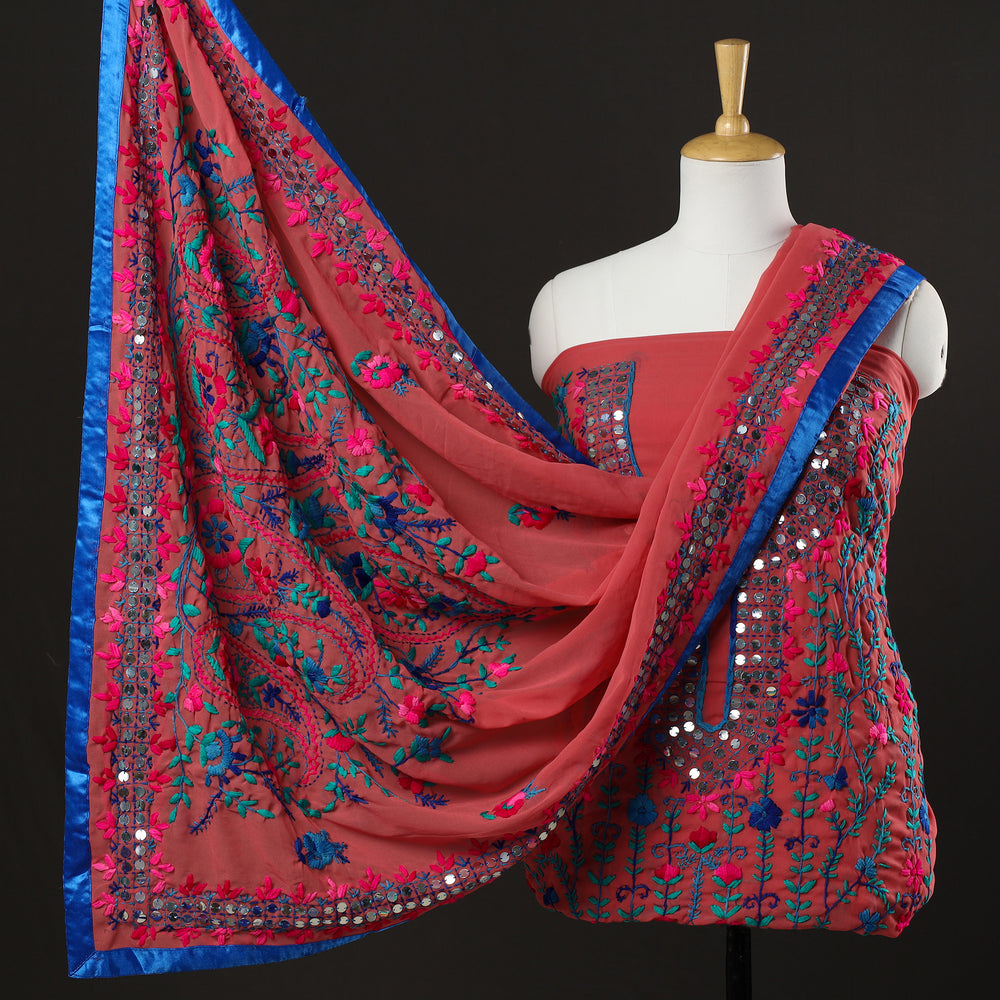 Phulkari Embroidery Dress Material 