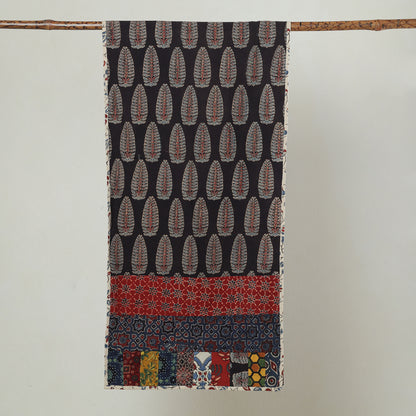 Multicolor - Ajrakh Block Printed Patchwork Cotton Stole 12
